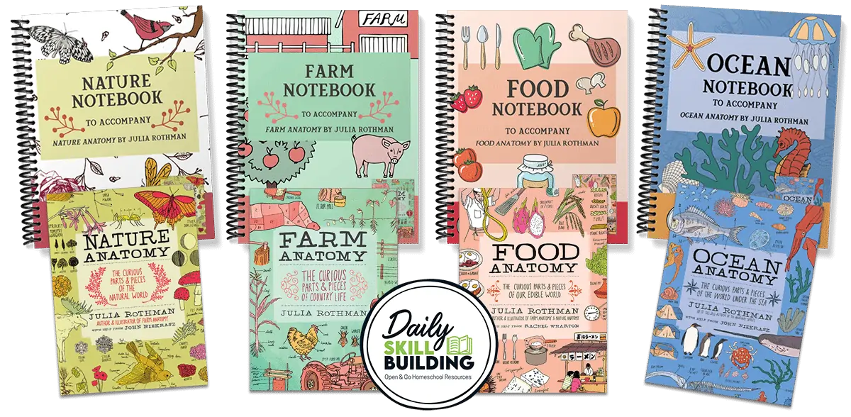 Farm Notebook and Food Notebook workbook covers and workbook companions