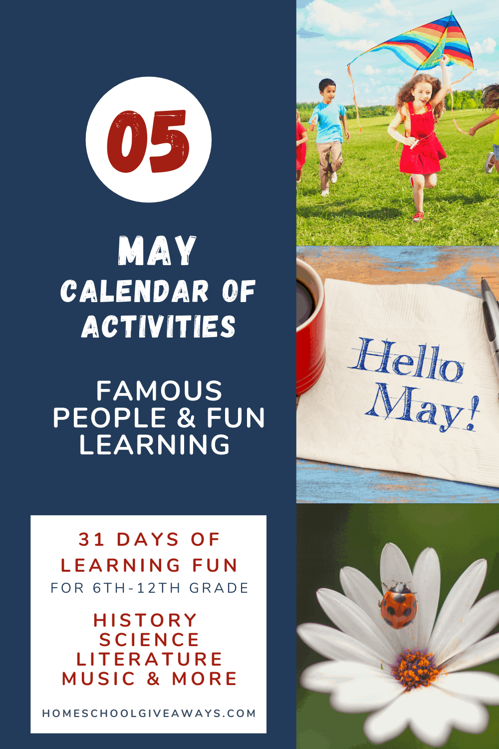 Hello May Calendar of Famous People