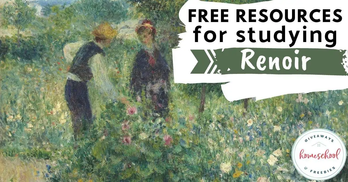 Free Resources for Studying Renoir text and image background example of a famous art painting