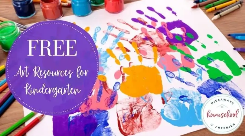 Free Art Resources for Kindergarten with background of painted hand prints