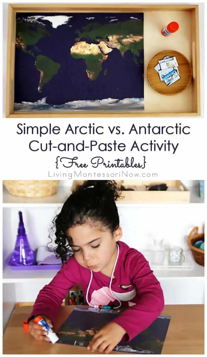 a child using a glue stick for an Antarctica learning activity