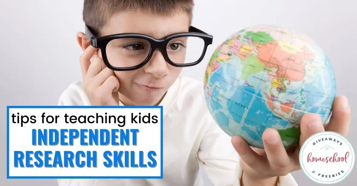 Tips for Teaching Kids Independent Research Skills. #homeschoolgiveaways #independentresearchskills #researchskillsforkids #researchprintables