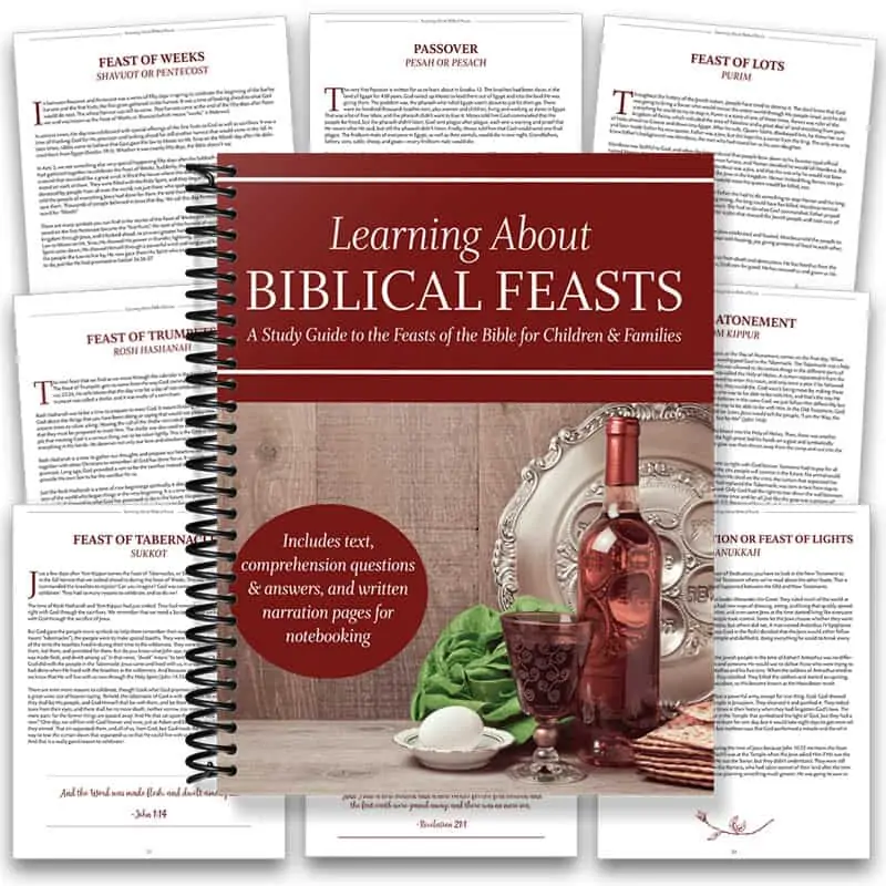 Learning About Biblical Feasts worksheets and workbook for kids 