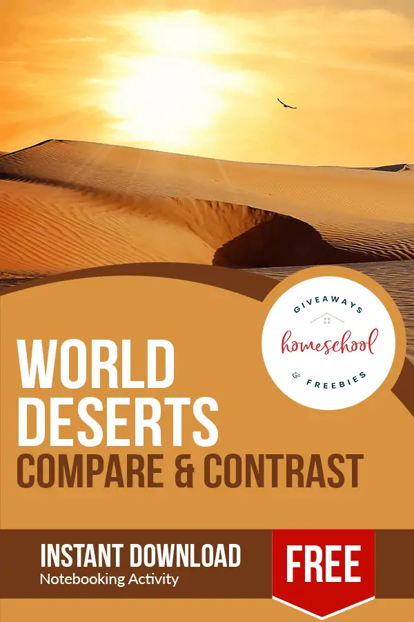 outside desert background with sun and text World Deserts Compare & Constrast