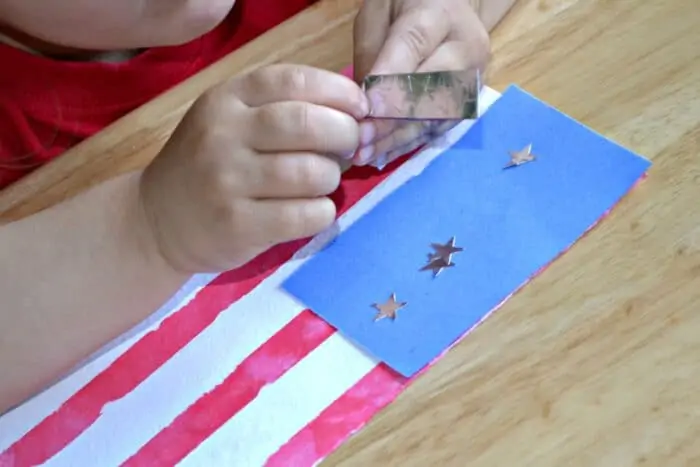 tape resist American flag