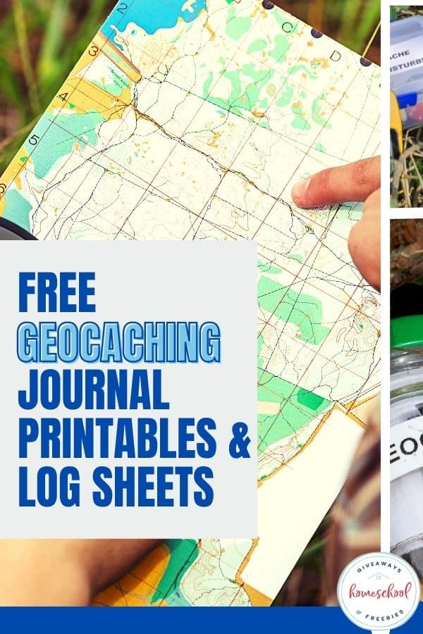 looking at a map with text overlay Free Geocaching Journal Printables & Logs