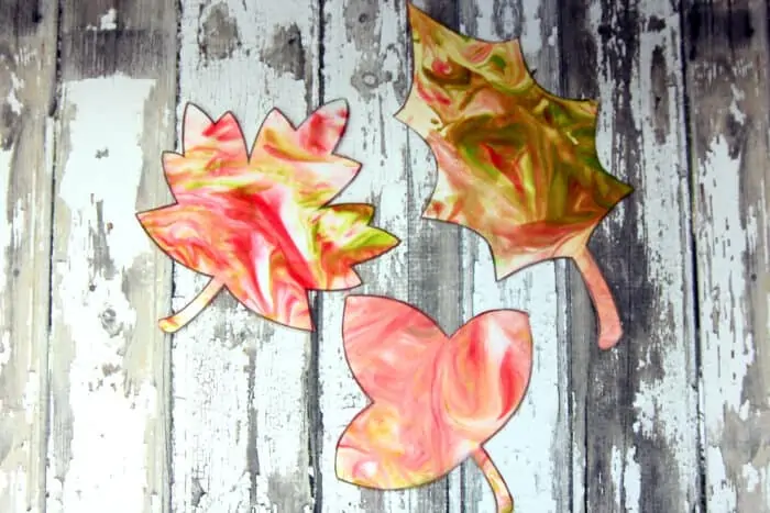 marbled fall leaves