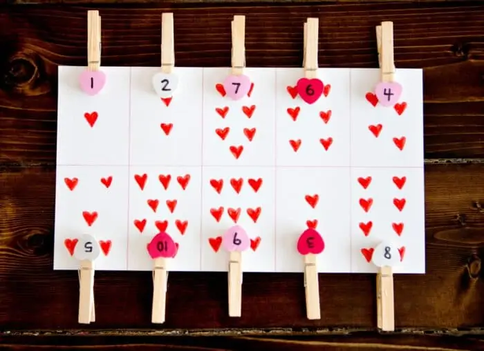 clothespin counting cards