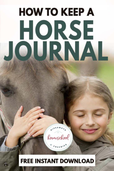 a child with a horse and text How to Keep a Horse Journal