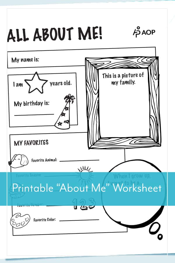 Printable “About Me” Worksheet