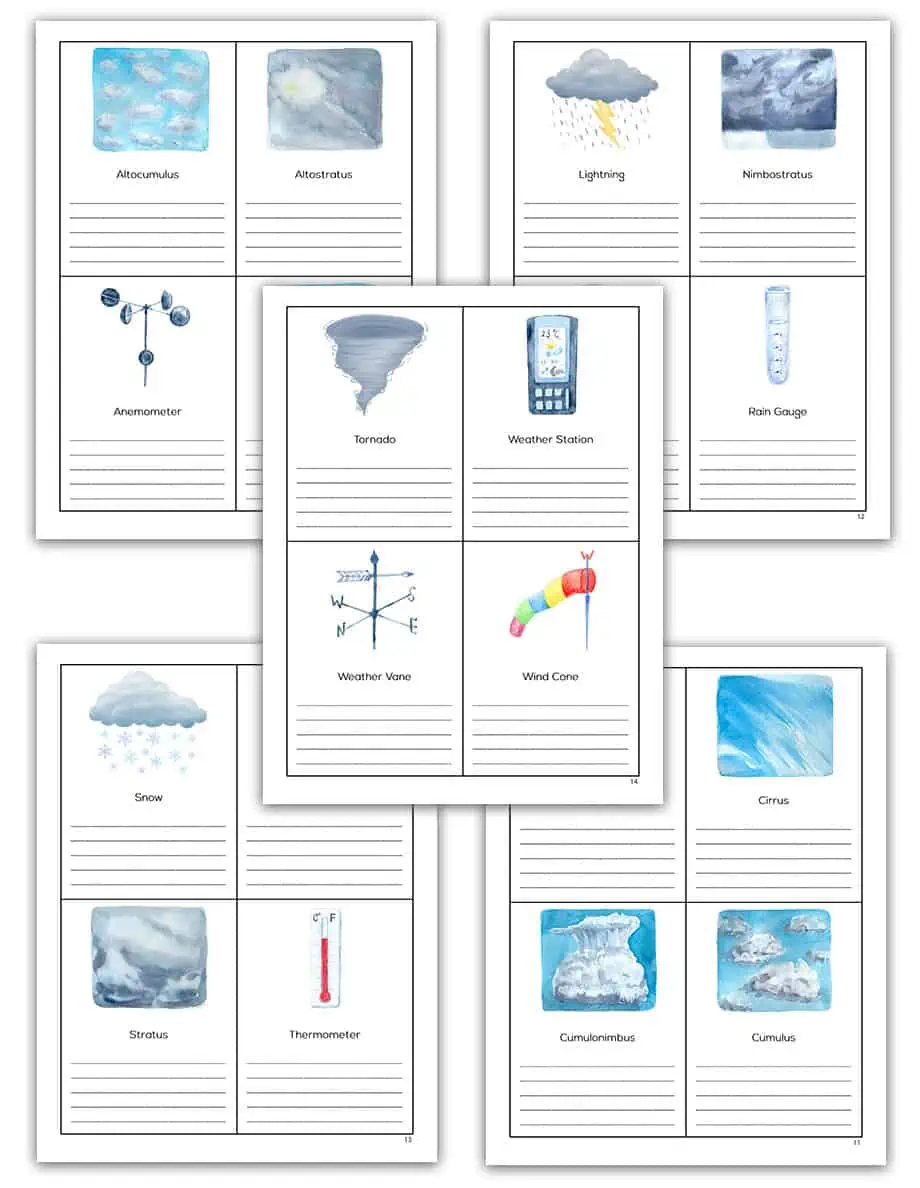 blank weather cards