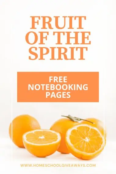 orange slices and text Fruit of the Spirit Free Notebooking Pages