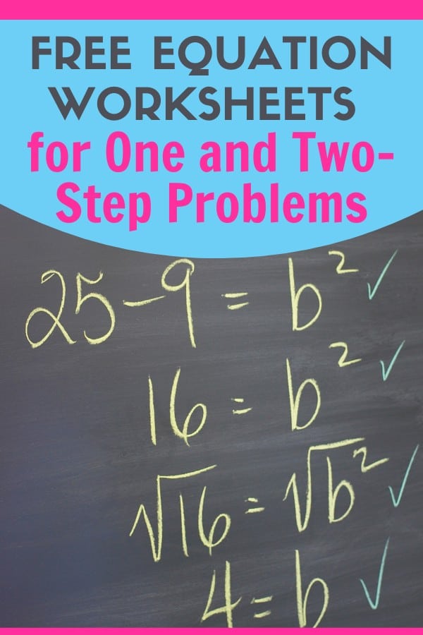 Free Equation Worksheets For One And Two Step Problems