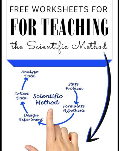 Scientific method infographic in a circular image, with text overlay and white background.