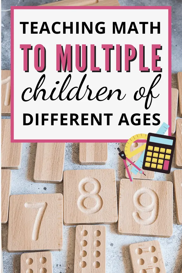 Teaching Math to Multiple Ages of Children with number tiles background