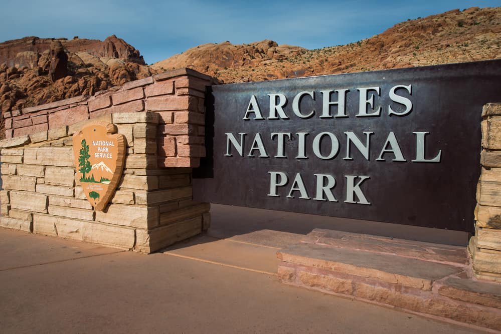 Arches National Park Entrance Sign Moab Utah USA