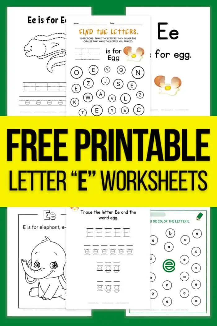 Free Printable Letter E Worksheets