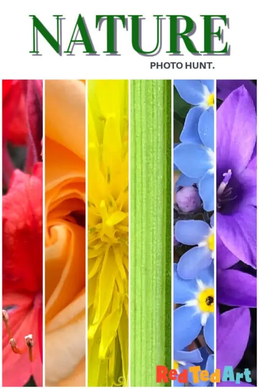nature photo hunt with rainbow colors on image