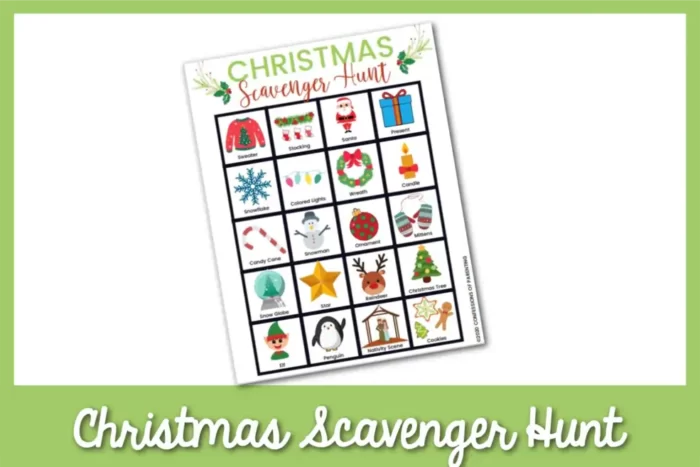 Christmas scavenger hunt printable