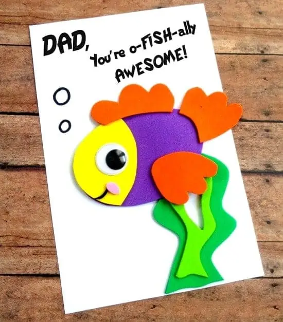 Dad You are offishally awesome DIY fish card.