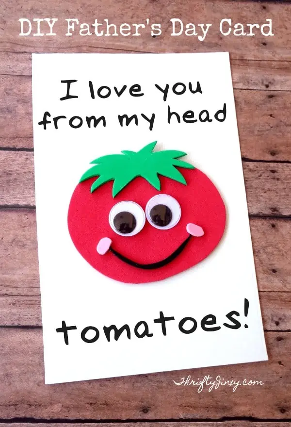 I love you from my head tomatoes cute tomato card.