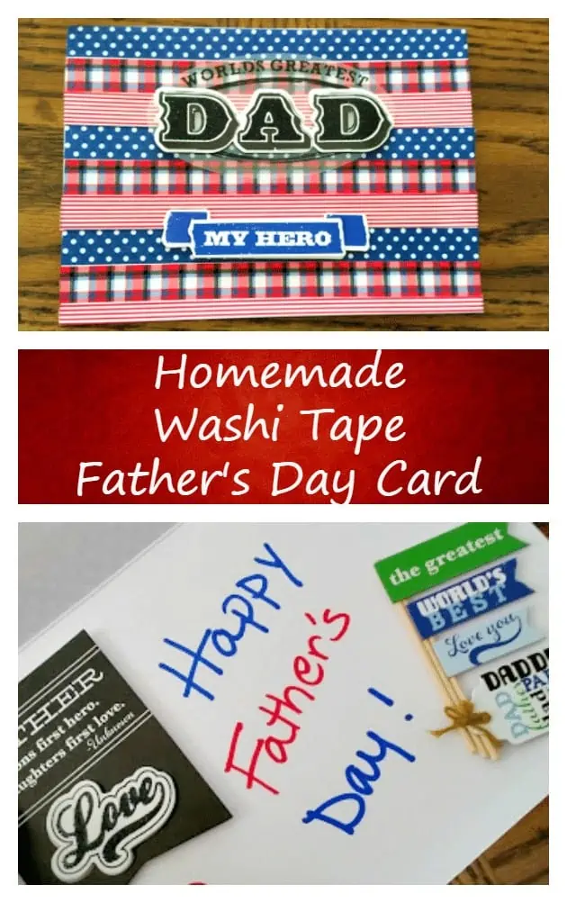 homemade washi tape father's day card