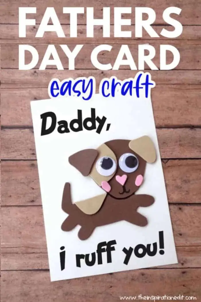 DIY Father's Day Card Easy Craft cute puppy card.