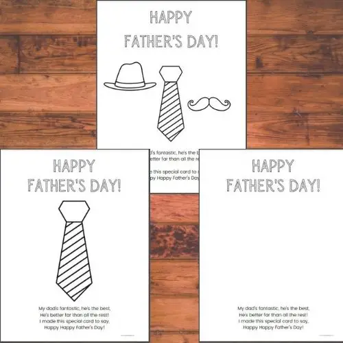 happy father's day printable poem pages for cards.