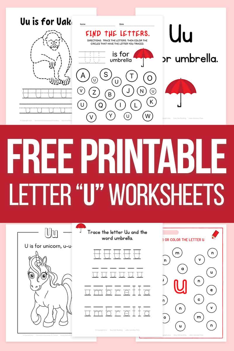 Letter U Worksheets and Printable Alphabet Activities