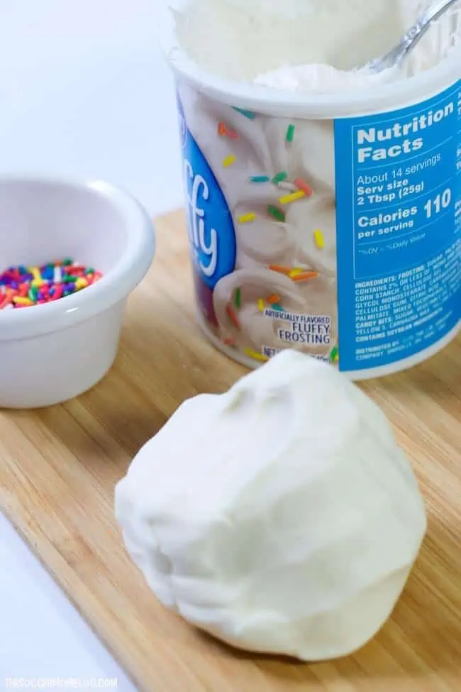 playdough with sprinkles and frosting.