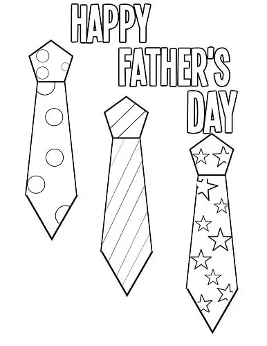 Happy Father's Day Tie coloring page.