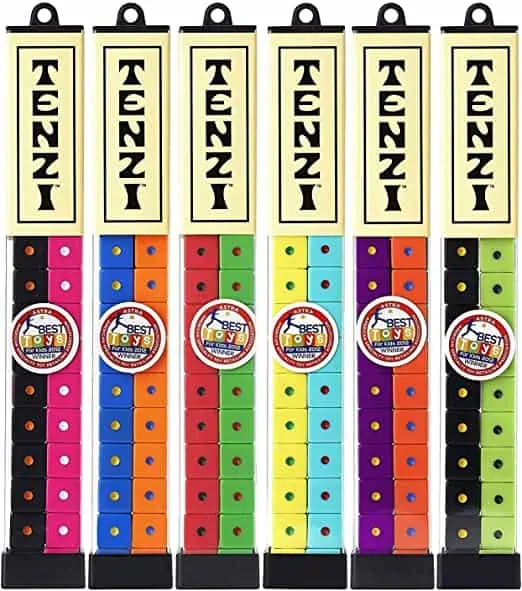 TENZI party games in four different color sets