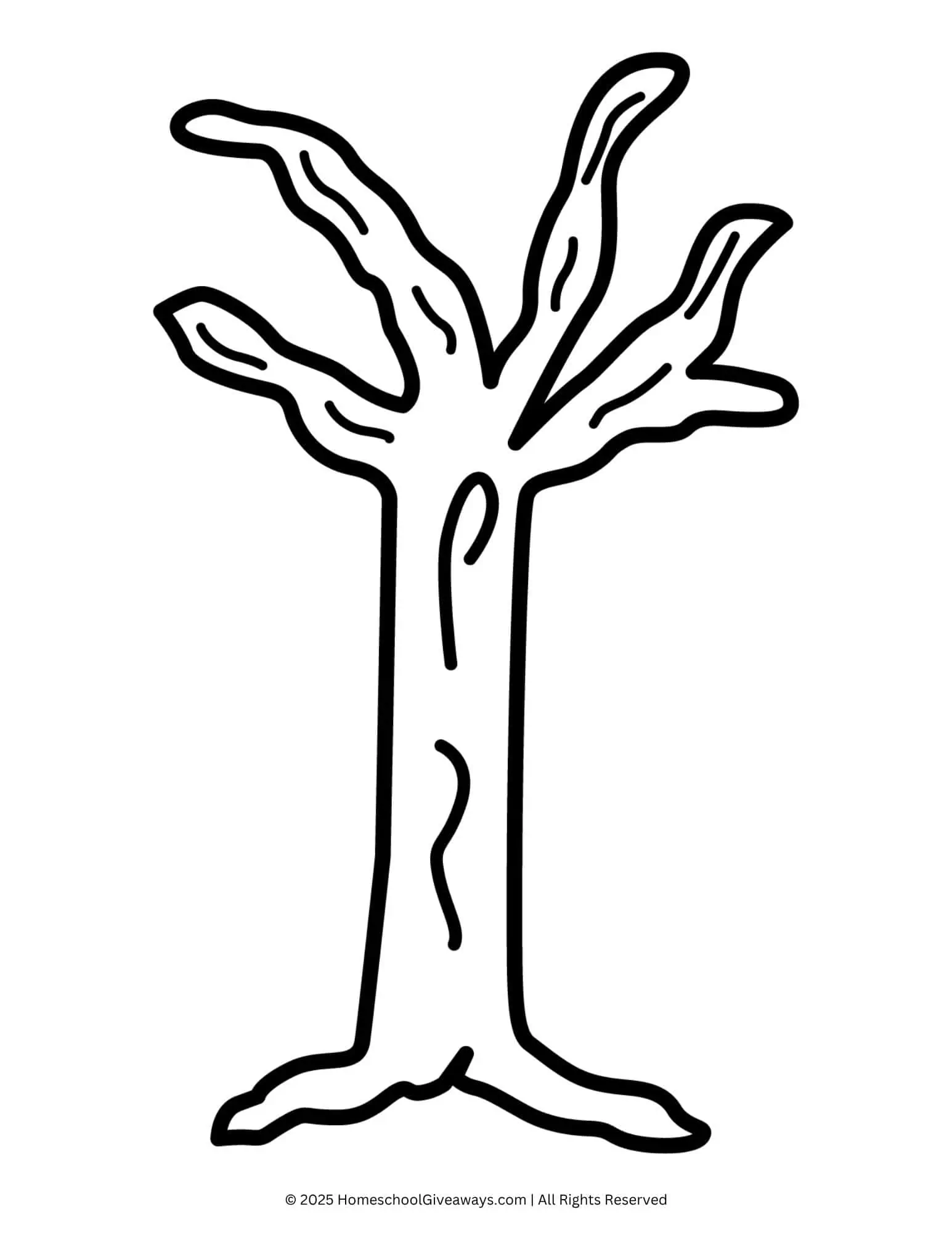 blank tree template to color and add leaves