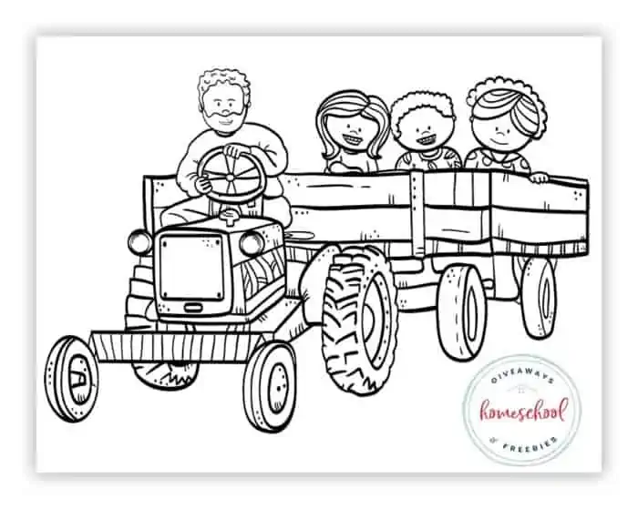 hayride coloring page