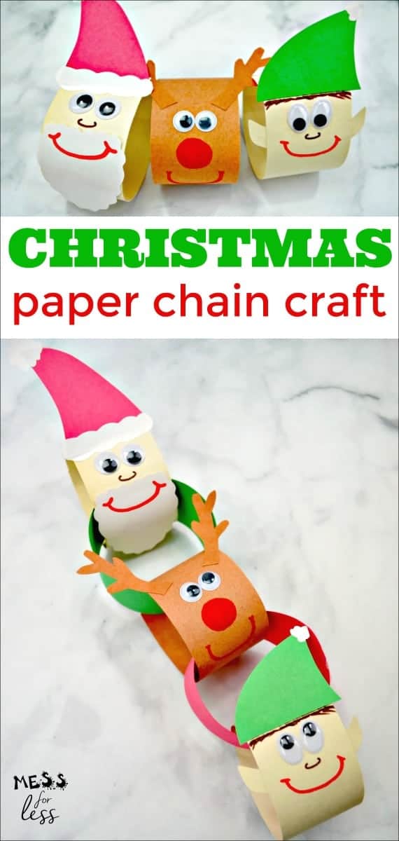 construction paper Christmas paper chain
