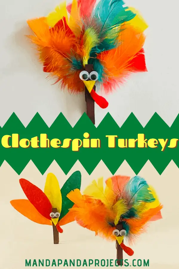 clothespin feather turkeys