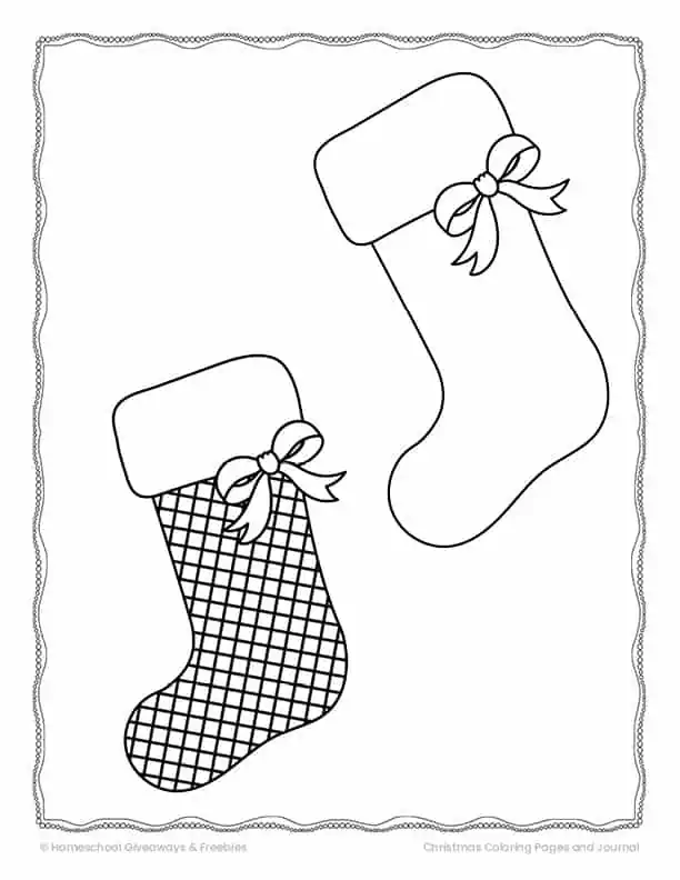 Christmas stockings coloring pages