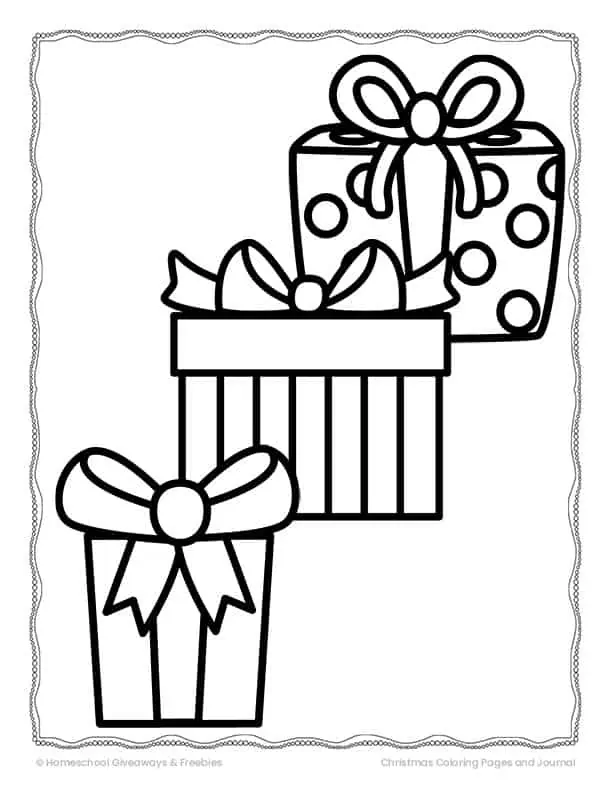 gifts and presents coloring page