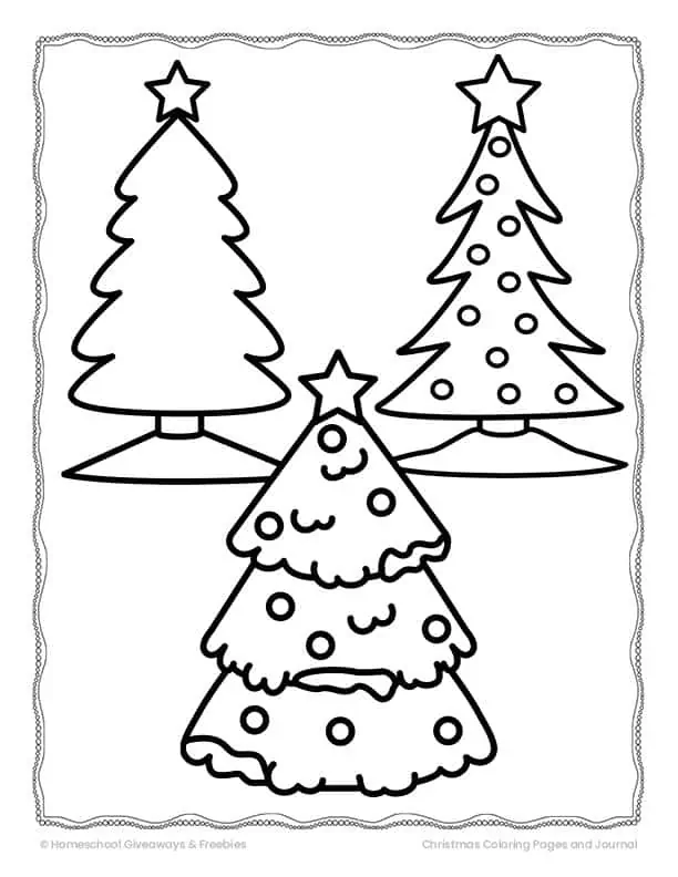 Christmas trees coloring pages