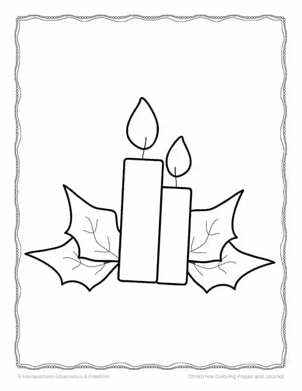 Christmas candles coloring pages