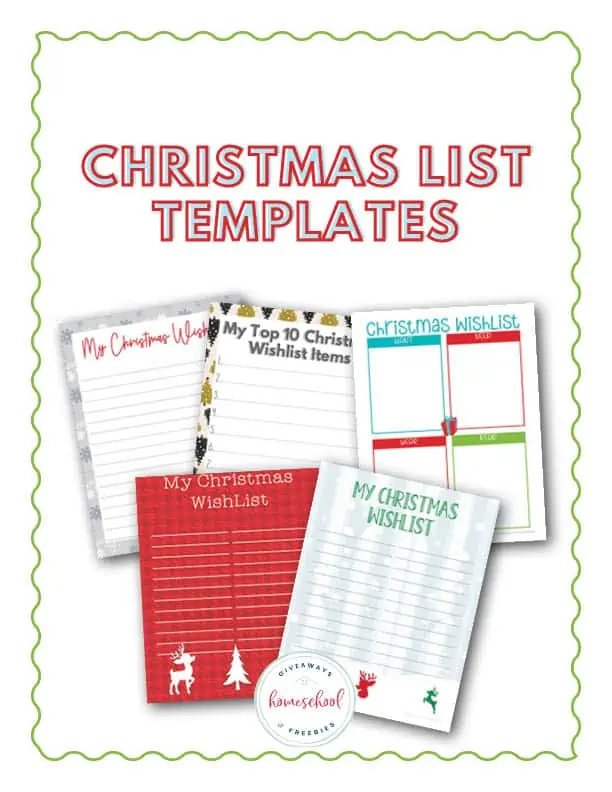 Christmas list templates