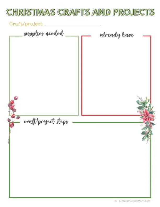 Christmas crafts planner