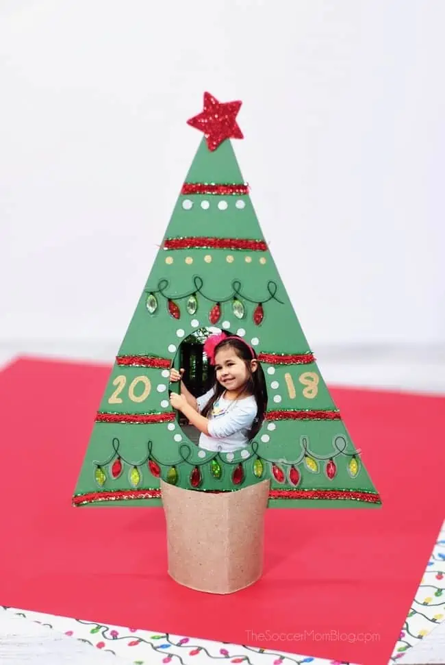 Christmas tree picture frame craft