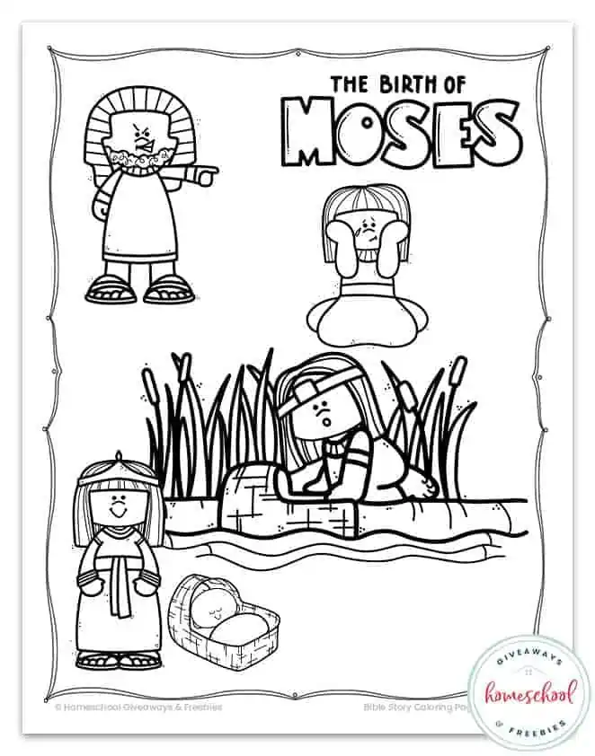 the birth of moses coloring page