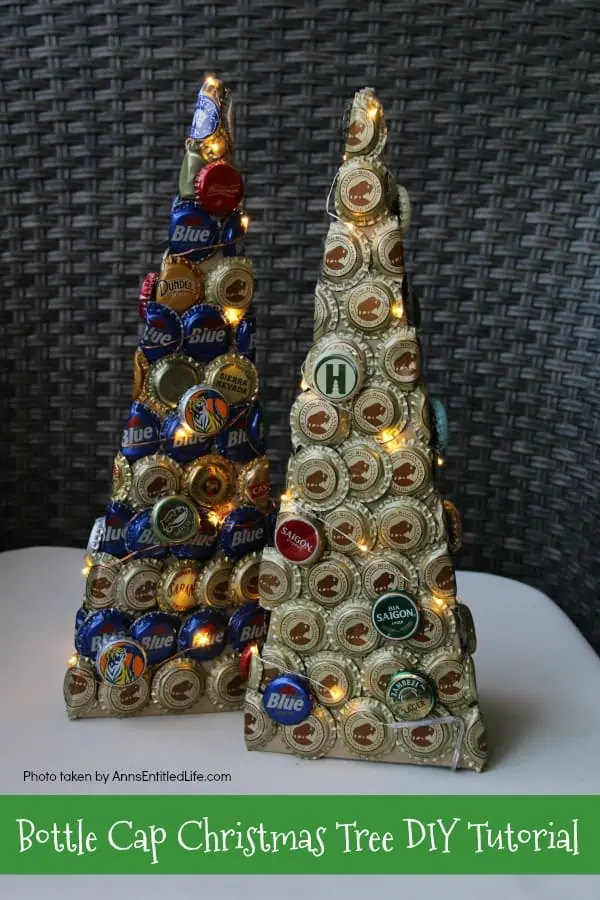 bottle cap Christmas tree craft
