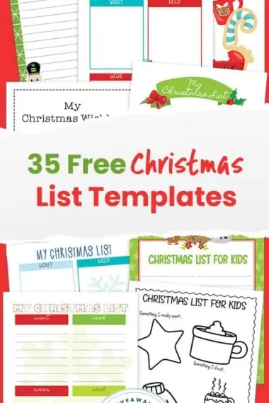 35 free Christmas List Templates