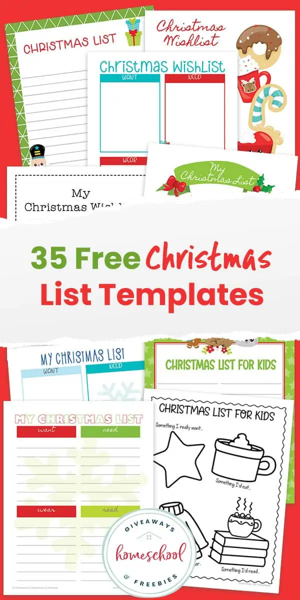 35 free Christmas List Templates