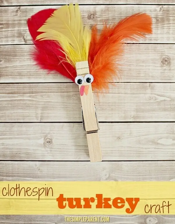 clothespin turkey craft for kids 