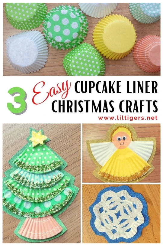 cupcake liner Christmas tree craft