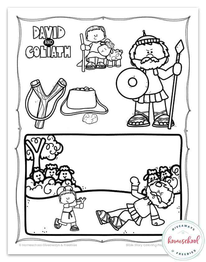david and goliath coloring page